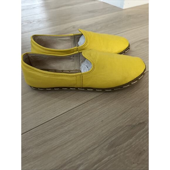 Sabah Women’s Handmade Leather Loafers In Yellow Size 38 - Picture 2 of 8